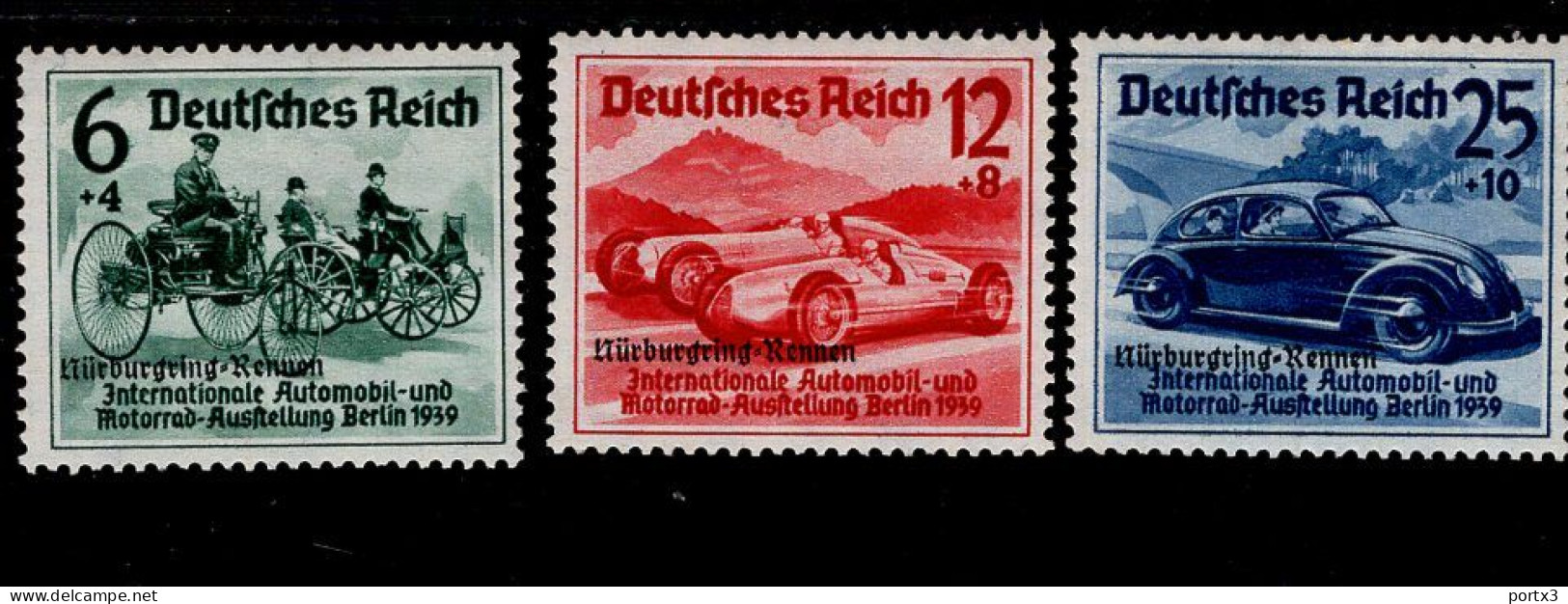 Deutsches Reich 695 - 697 Nürburgring Rennen MNH Postfrisch ** Neuf (2) - Neufs