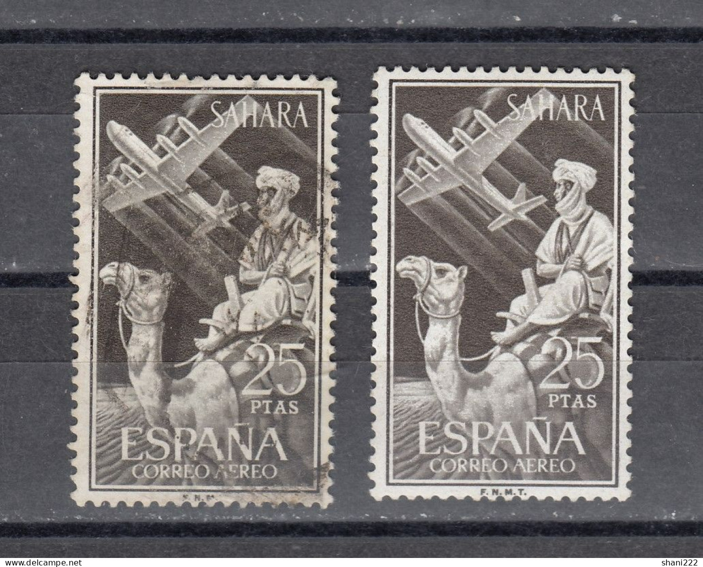 Spanish Sahara 1961 - Air - 2t Pta Used And MH Stamps (e-872) - Sahara Espagnol