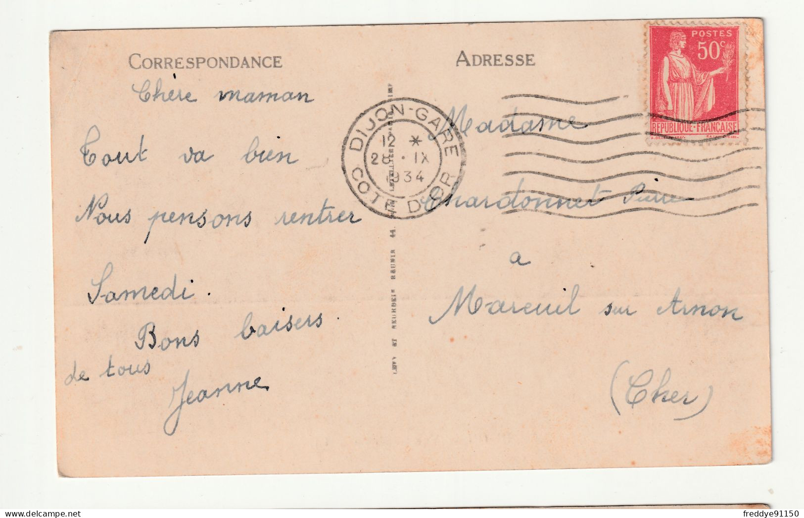 21 . Dijon . Vue Générale . 1934 - Dijon