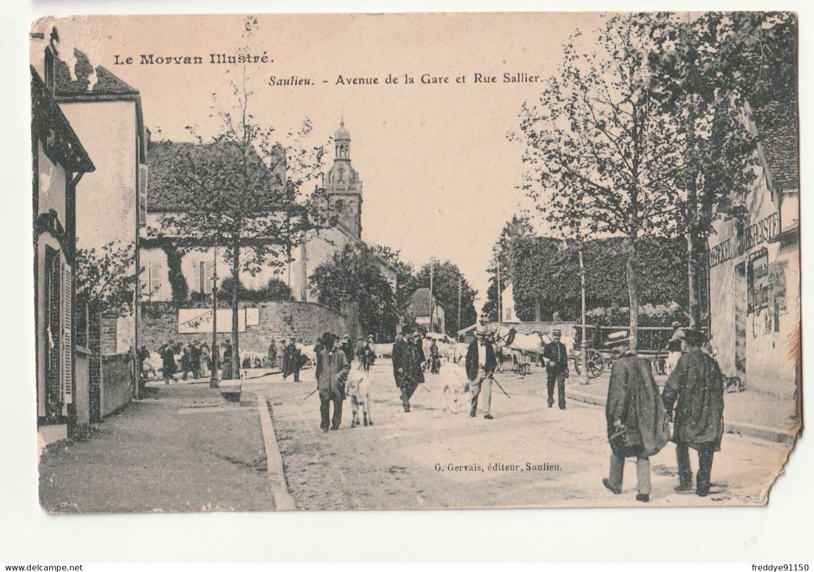 21 . Saulieu . Avenue De La Gare Et Rue Sallier - Saulieu