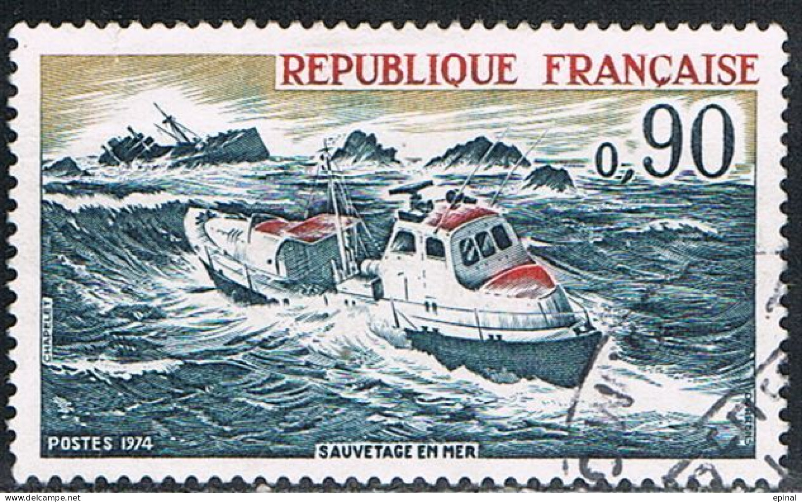 FRANCE : N° 1791 Oblitéré (Sauvetage En Mer) - PRIX FIXE - - Gebraucht