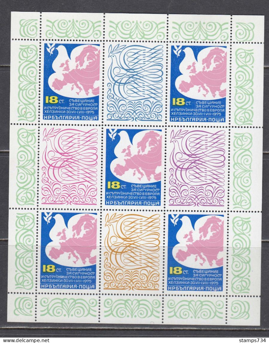 Bulgaria 1975 - Conference On Security And Cooperation In Europe (CSCE), Mi-Nr. 2434 In Sheet, MNH** - Ongebruikt