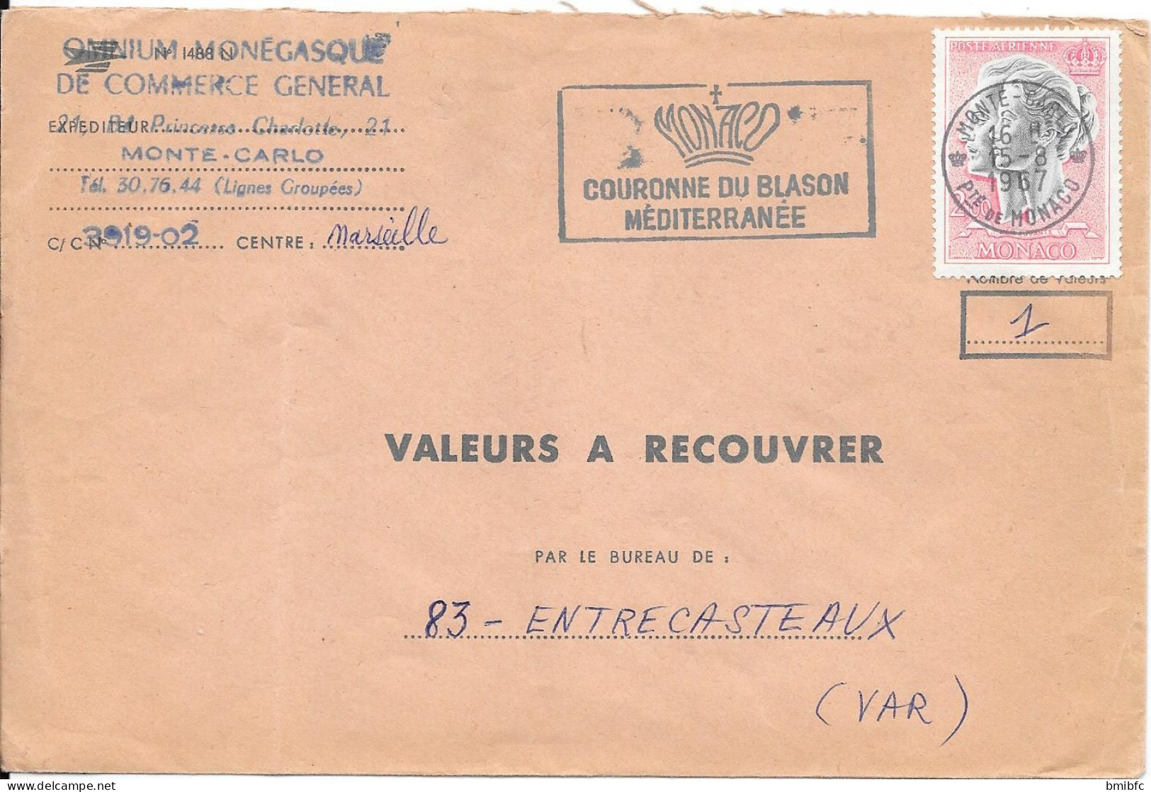 MONACO Sur Lettre 1967 - Briefe U. Dokumente