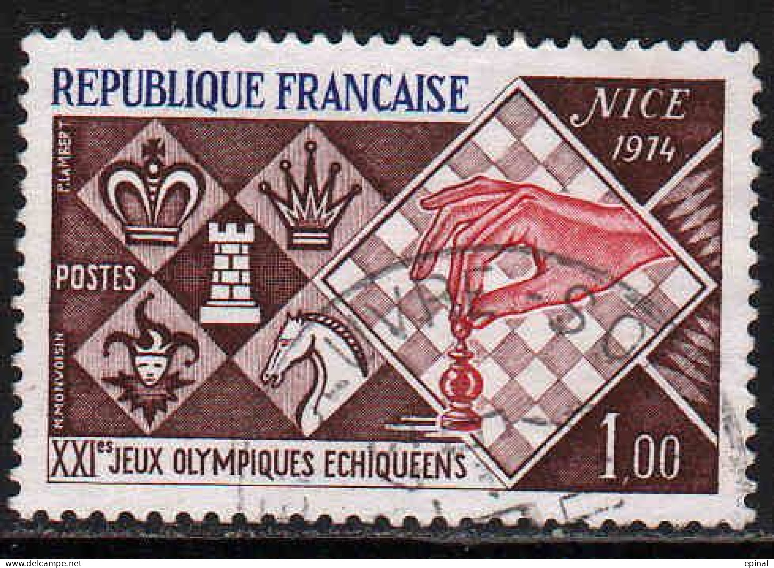 FRANCE : N° 1800 Oblitéré (Jeux Olympiques échiquéens) - PRIX FIXE - - Gebraucht