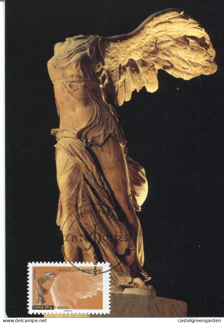 X0592 France, Maximum 2007 Marbre Sculpture Of Victorie De Samothrace, Mythology - Sculpture