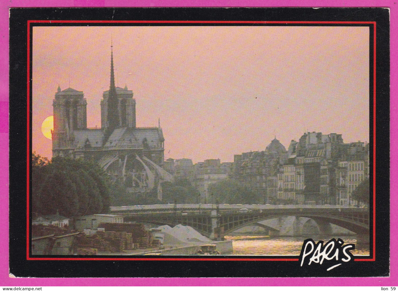 294205 / France - Paris - Cathédrale Notre-Dame Bridge Coucher De Soleil PC 1987 USED 0.60+2.20 Fr. Liberty Of Gandon - 1982-1990 Liberté (Gandon)