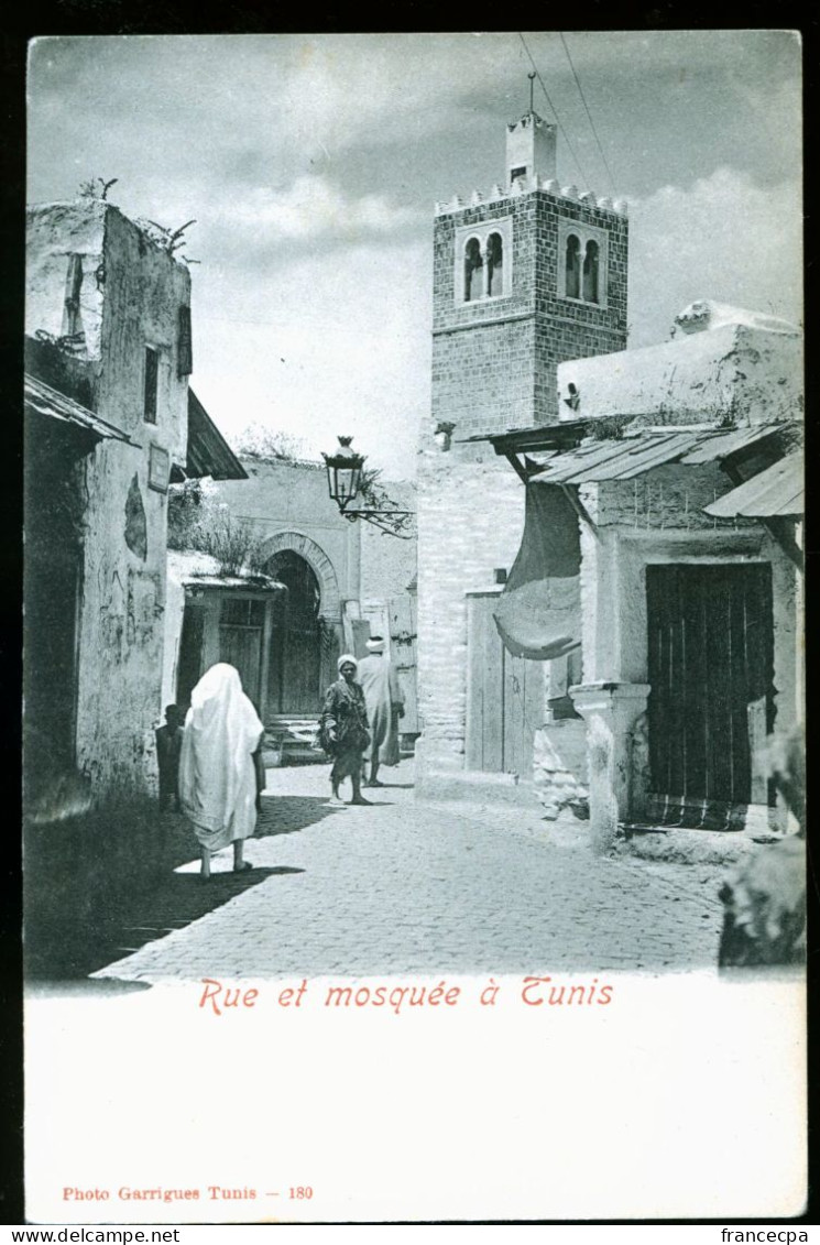 944 - TUNISIE - Rue Et Mosquée à TUNIS - DOS NON DIVISE - Tunisia