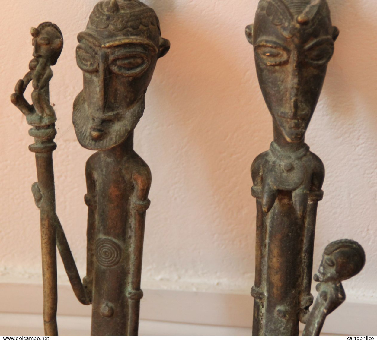 'Art Africain Dogon Mali Couple D''ancetres Bronze 31 Cm' - Afrikanische Kunst