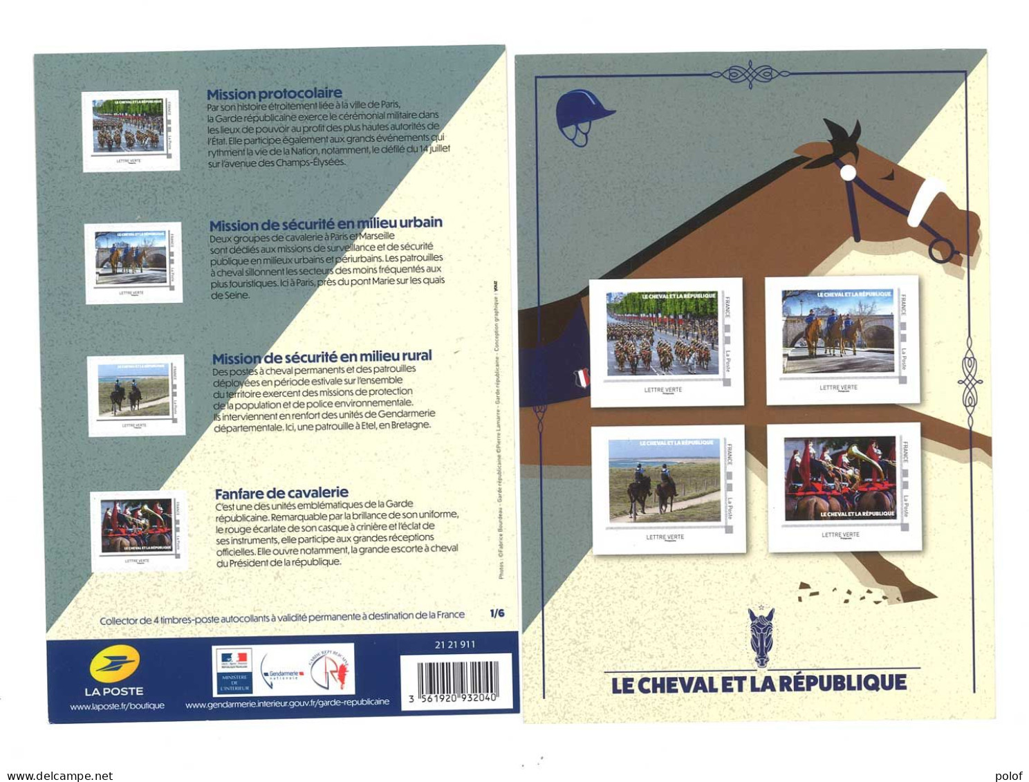 COLLECTOR- Le Cheval Et La République - 4 Timbres à Valeur Permanente (Lettre Verte)   (C 154) - Collectors
