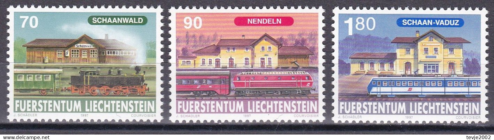 Liechtenstein 1997 - Mi.Nr. 1155 - 1157 - Postfrisch MNH - Eisenbahn Railways - Trains