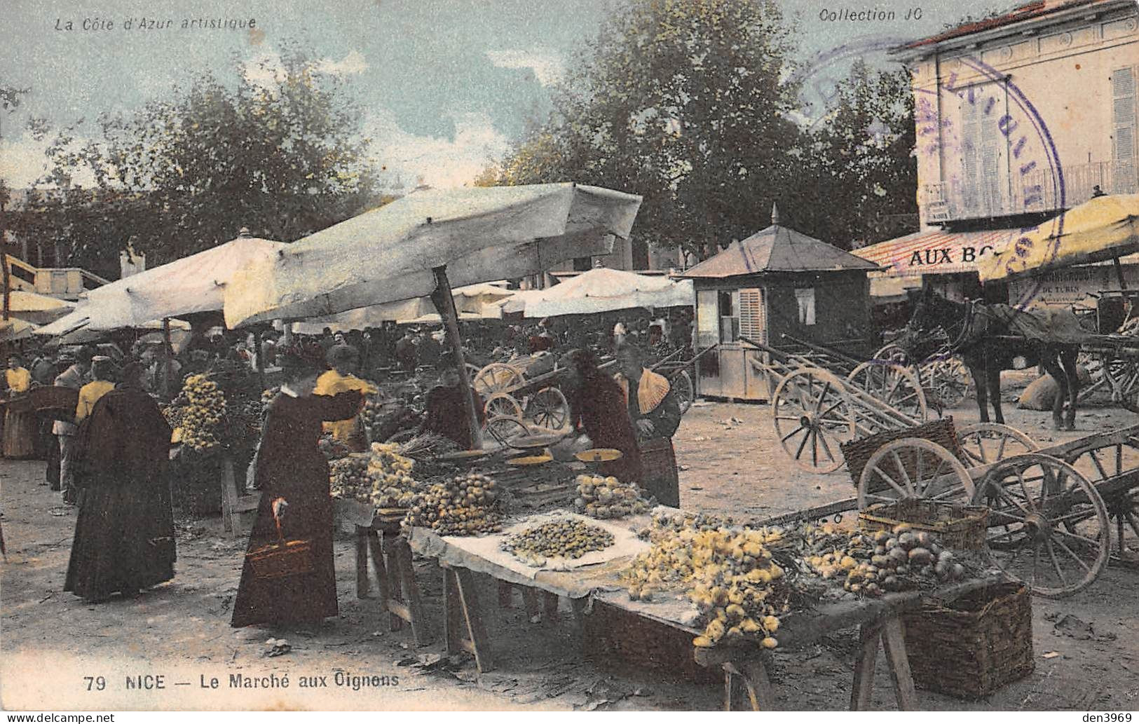 NICE (Alpes-Maritimes) - Le Marché Aux Oignons - Tirage Couleurs - Ecrit 1912 (2 Scans) - Markten, Feesten