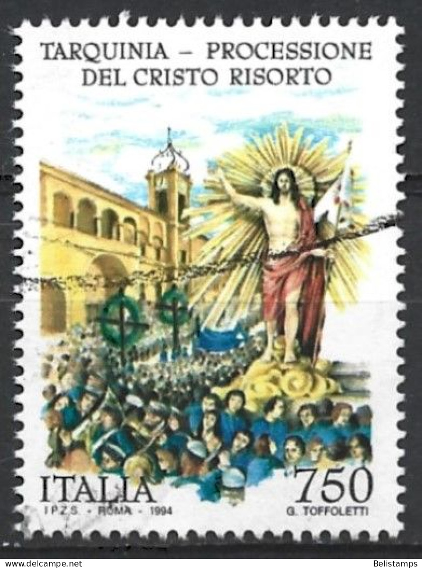 Italy 1994. Scott #1971 (U) Procession Honoring Apparition Of Christ, Tarquinia (Complete Issue) - 1991-00: Used
