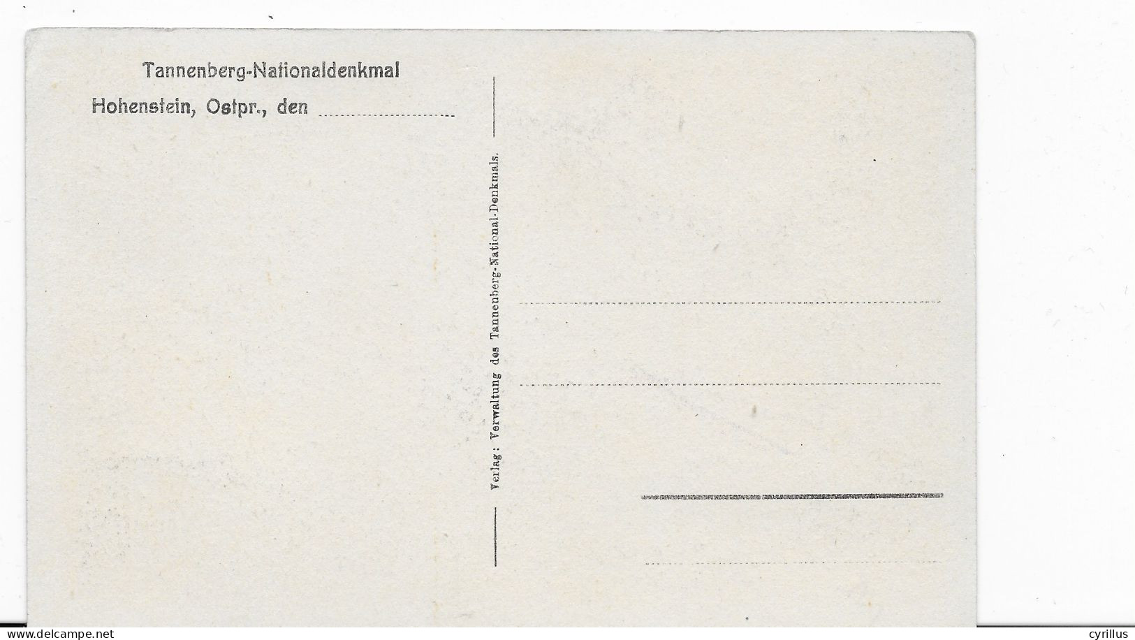 HOHENSTEIN OSTPRESSEN - TANNENBERG-NATIONALDENKMAL - Poland