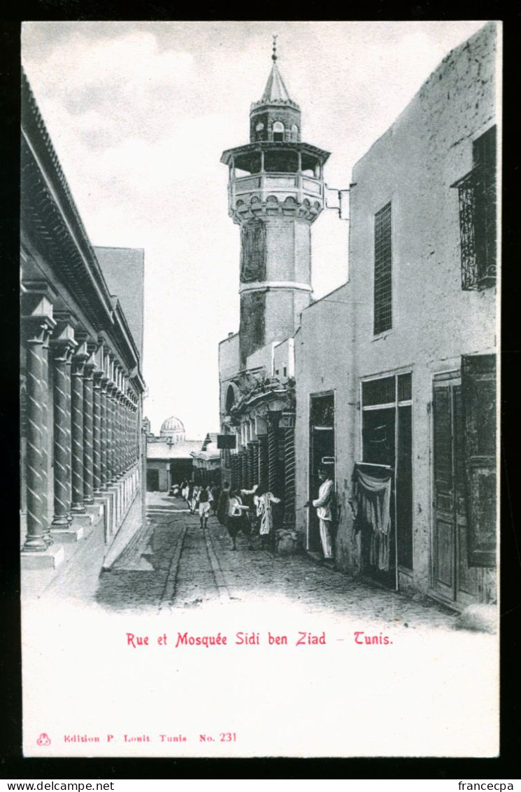 948 - TUNISIE - TUNIS - Rue Et Mosquée Sidi Ben Ziad - DOS NON DIVISE - Tunisia