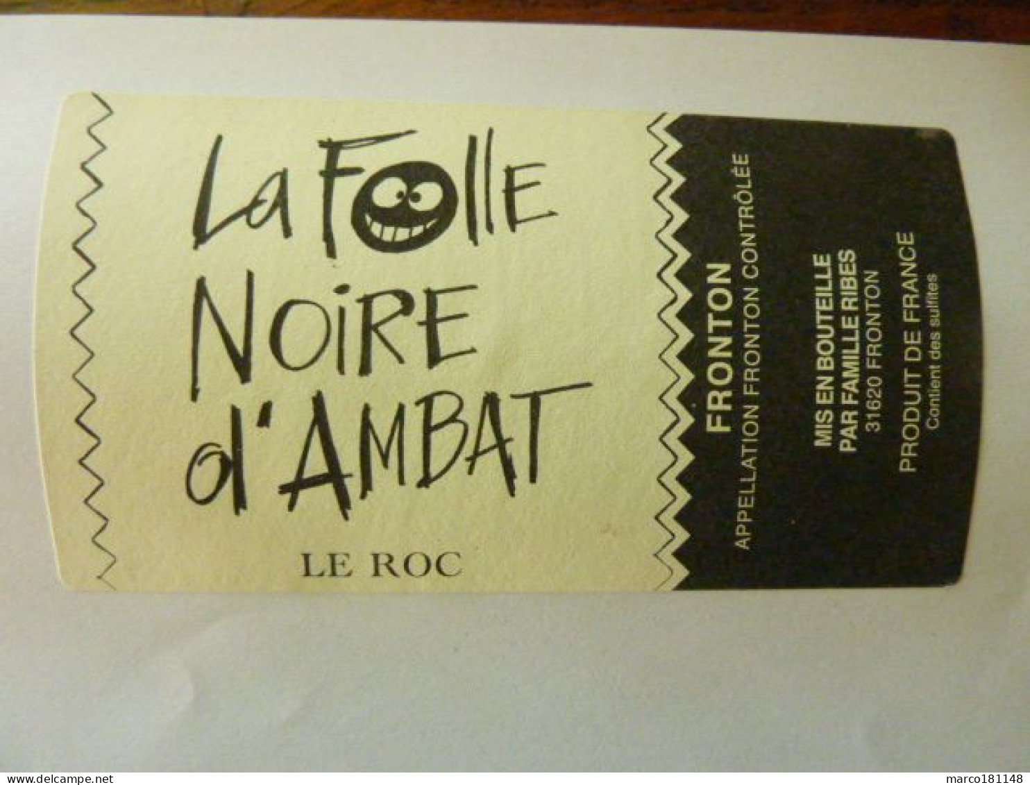 La Folle NOIRE D'AMBAT - Le ROC - Fronton - Vino Tinto