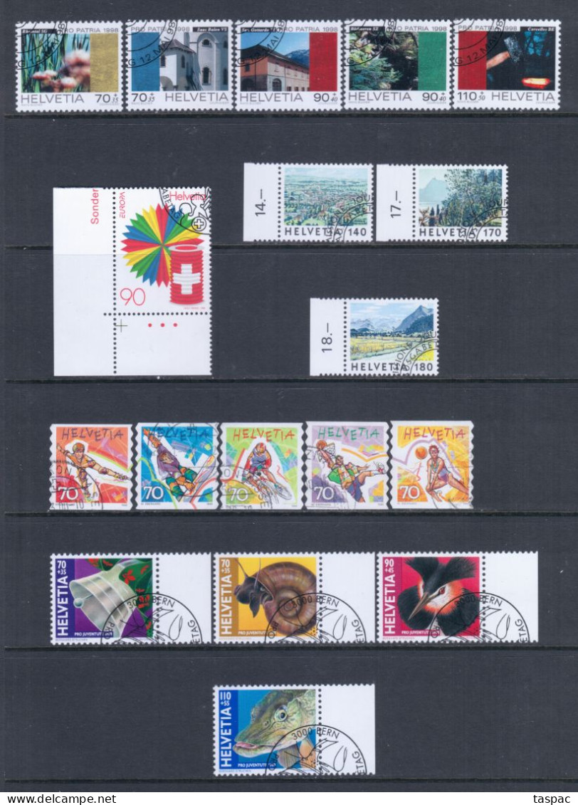 Switzerland 1998 Complete Year Set - Used (CTO) - 38 Stamps + 1 S/s (please See Description) - Oblitérés