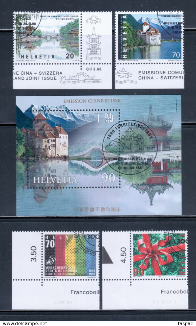 Switzerland 1998 Complete Year Set - Used (CTO) - 38 Stamps + 1 S/s (please See Description) - Oblitérés