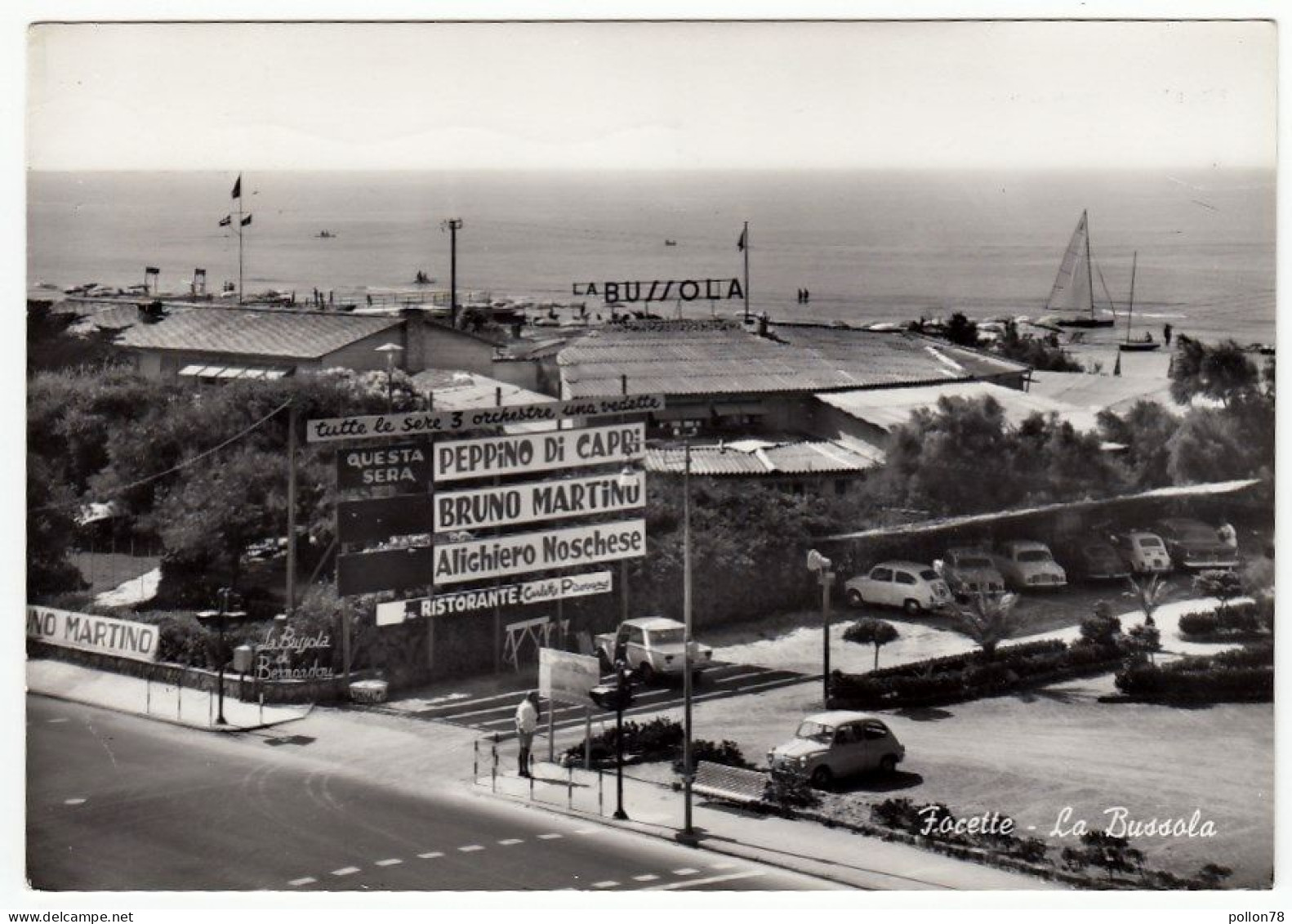 FOCETTE - LA BUSSOLA - PEPPINO DI CAPRI - BRUNO MARTINO - ALIGHIERO NOSCHESE - LUCCA - MARINA DI PIETRASANTA - 1966 - Cabaret