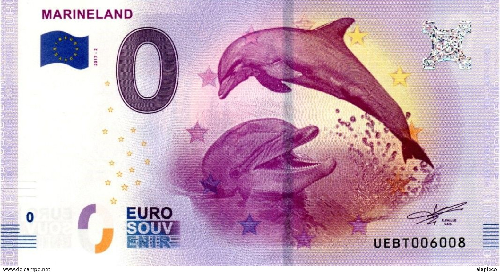 Billet Touristique - 0 Euro - France - Marineland (2017-2) - Private Proofs / Unofficial