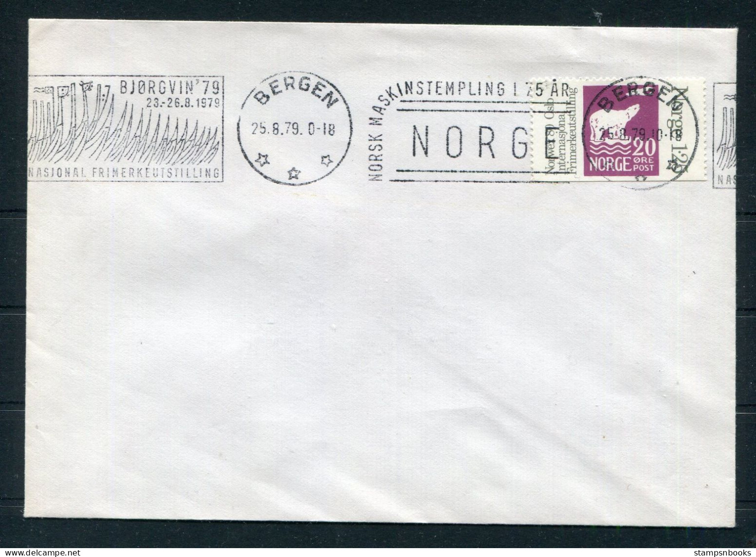 1979 Norway Bergen Norsk Maskinstempling Franking Machine Cover With NORWEX Polar Bear - Lettres & Documents