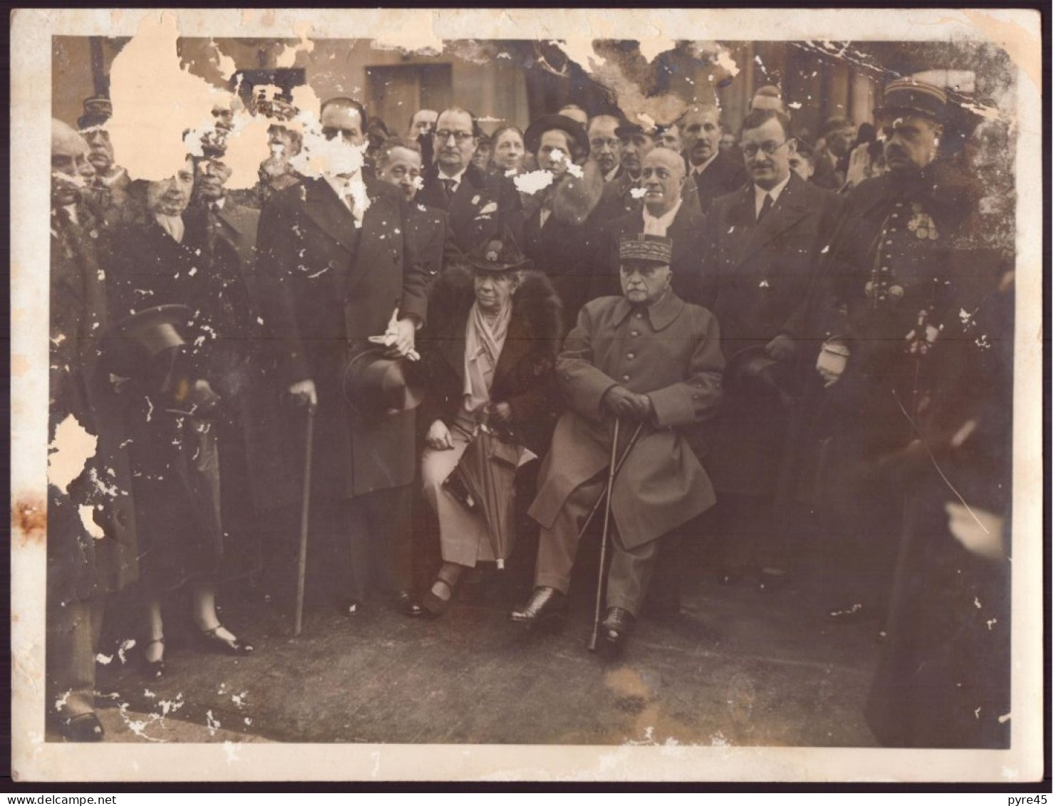 Photo ( 24 X 18 Cm ) " Inauguration Plaque Commémorative Séjour Du Maréchal Joffre à Auteuil " 1937 ( Manques ) - Célébrités
