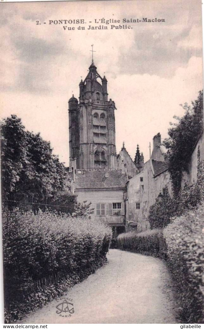 95 - Val D Oise -  PONTOISE -  L église Saint Maclou Vue Du Jardin Public - Pontoise