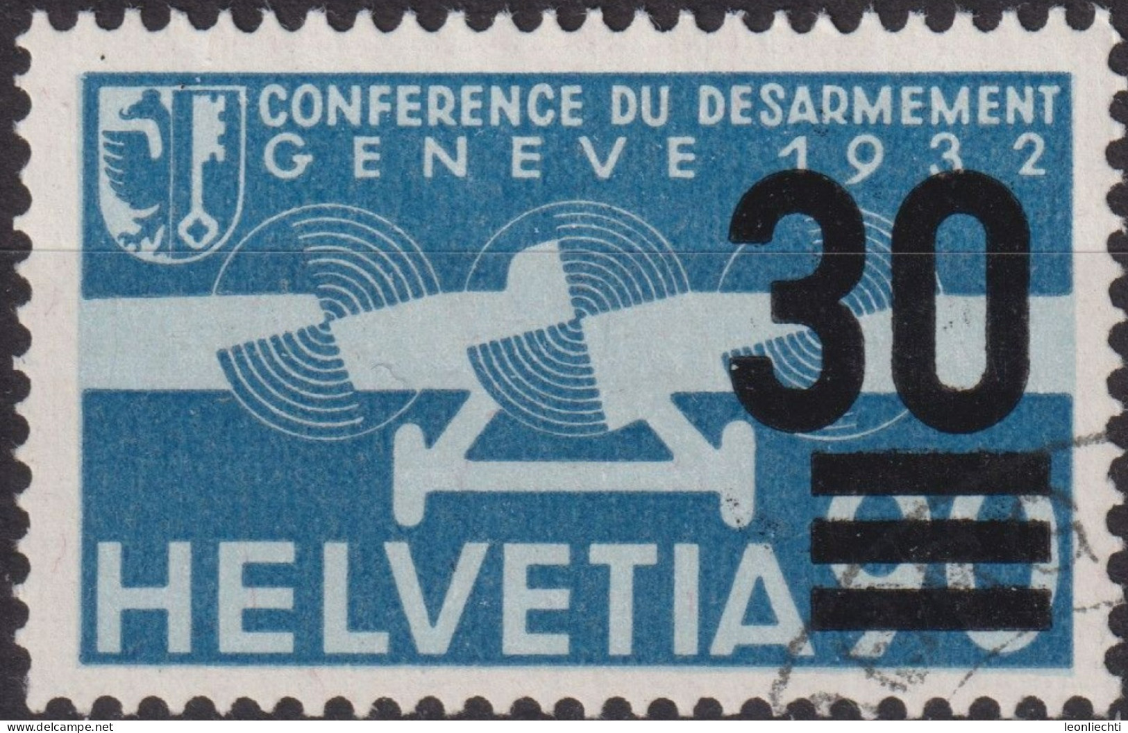 1936 Flugpost Schweiz ⵙ Zum:CH F23, Mi:CH 292,Yt:CH PA22, Stilisiertes Flugzeug - Used Stamps
