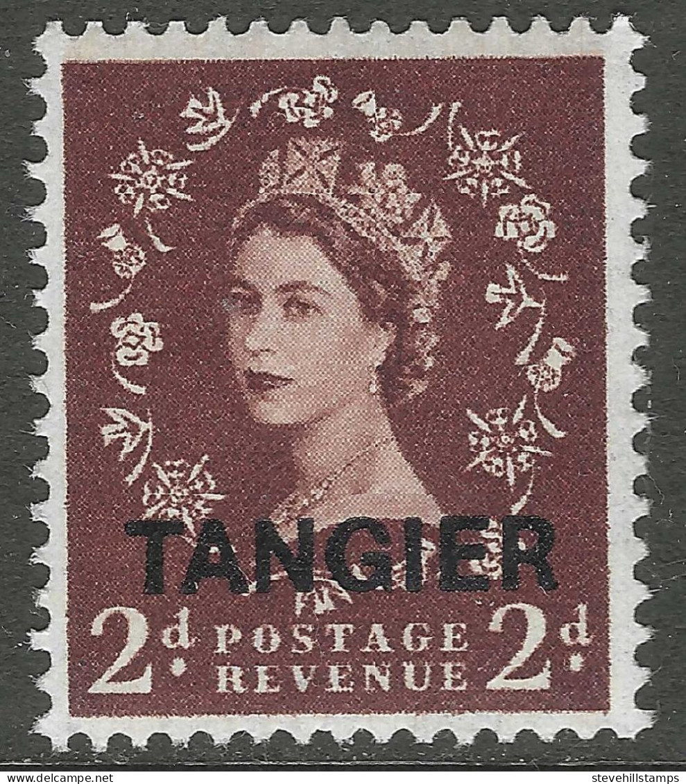 Morocco Agencies (Tangier). 1956 QEII. 2d MH. St Edwards Crown W/M SG 317. M5090 - Bureaux Au Maroc / Tanger (...-1958)