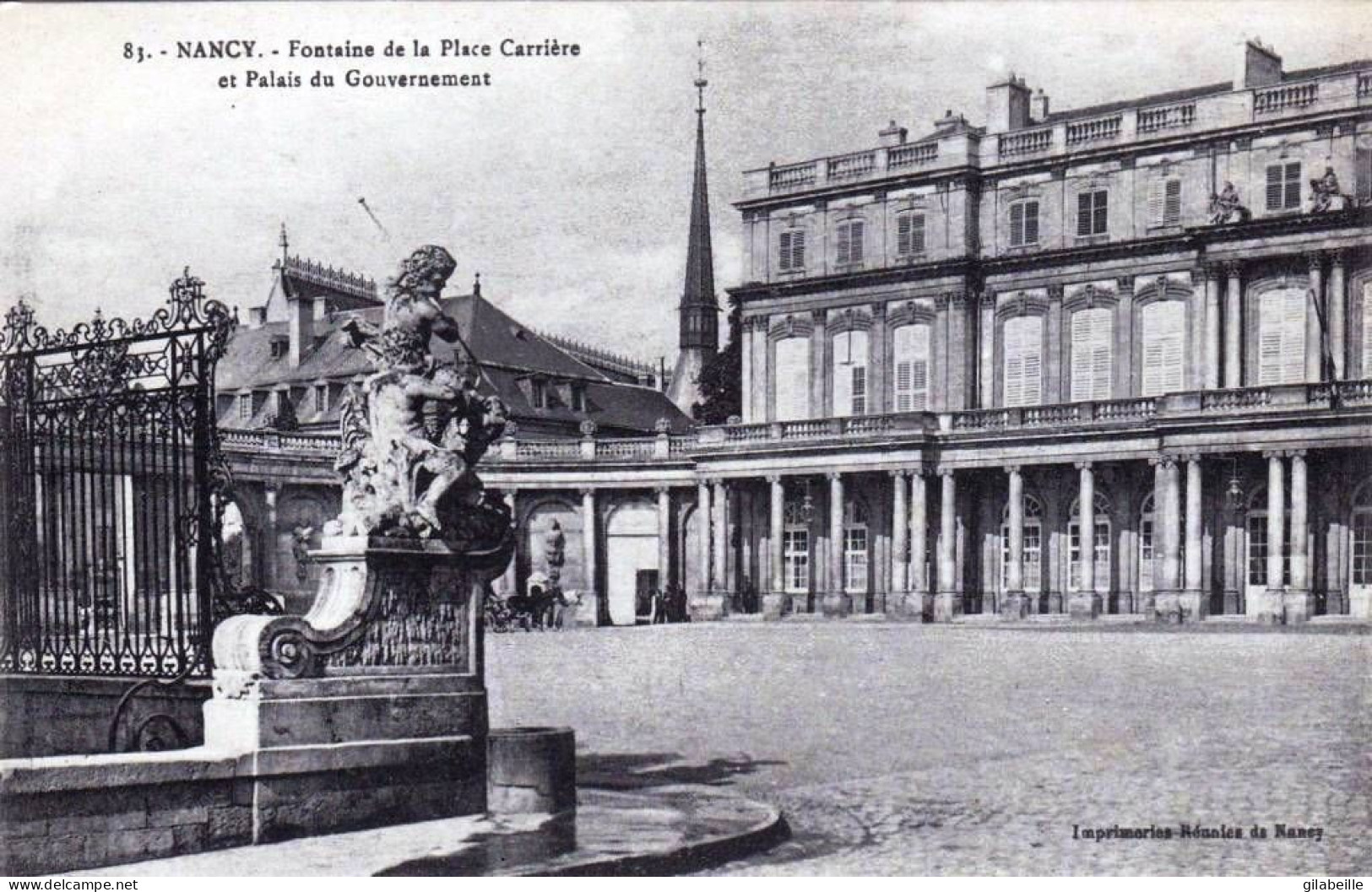 54 - Meurthe Et Moselle -  NANCY - Fontaine De La Place Carriere Et Palais Du Gouvernement - Nancy