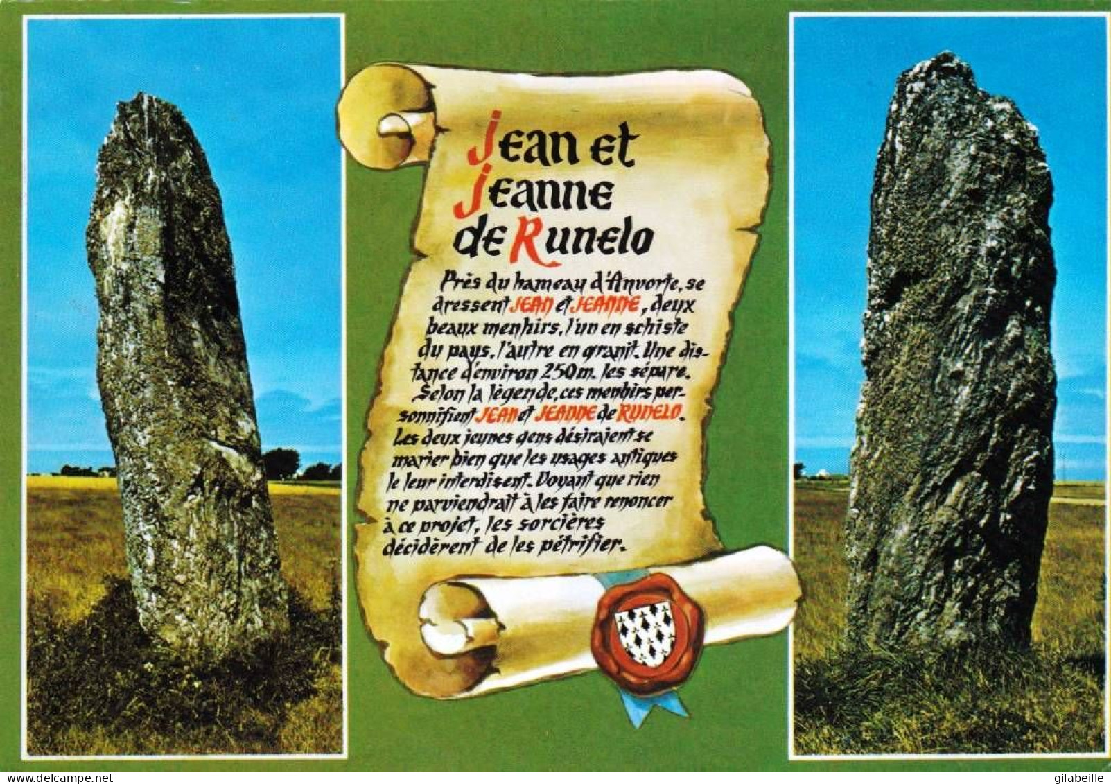 56 - Morbihan - BELLE ILE  En MER -  Les Menhirs Jean Et Jeanne De Runelo - Belle Ile En Mer