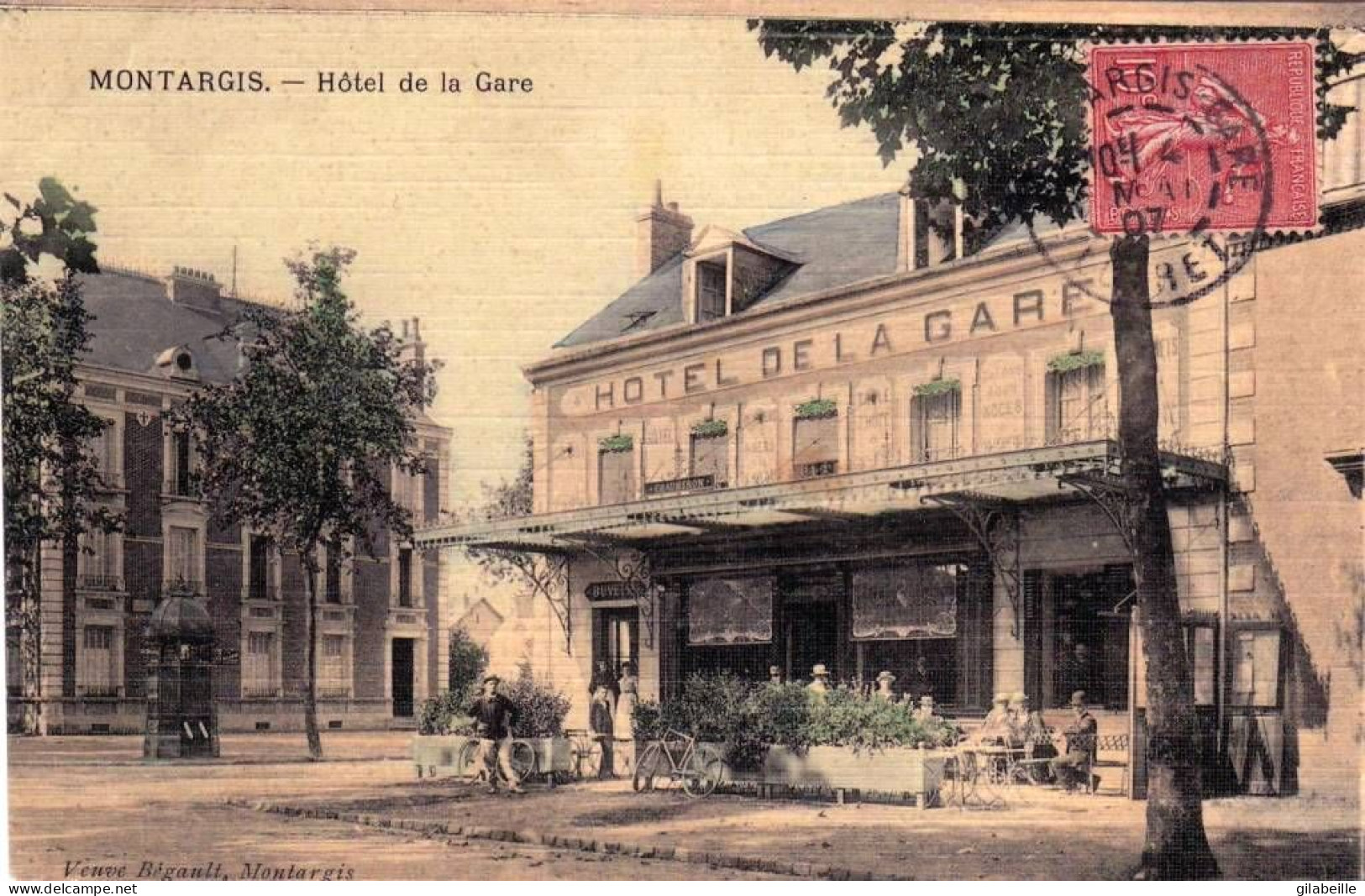 45 - Loiret -  MONTARGIS -  Hotel De La Gare - Carte Toilée - Montargis