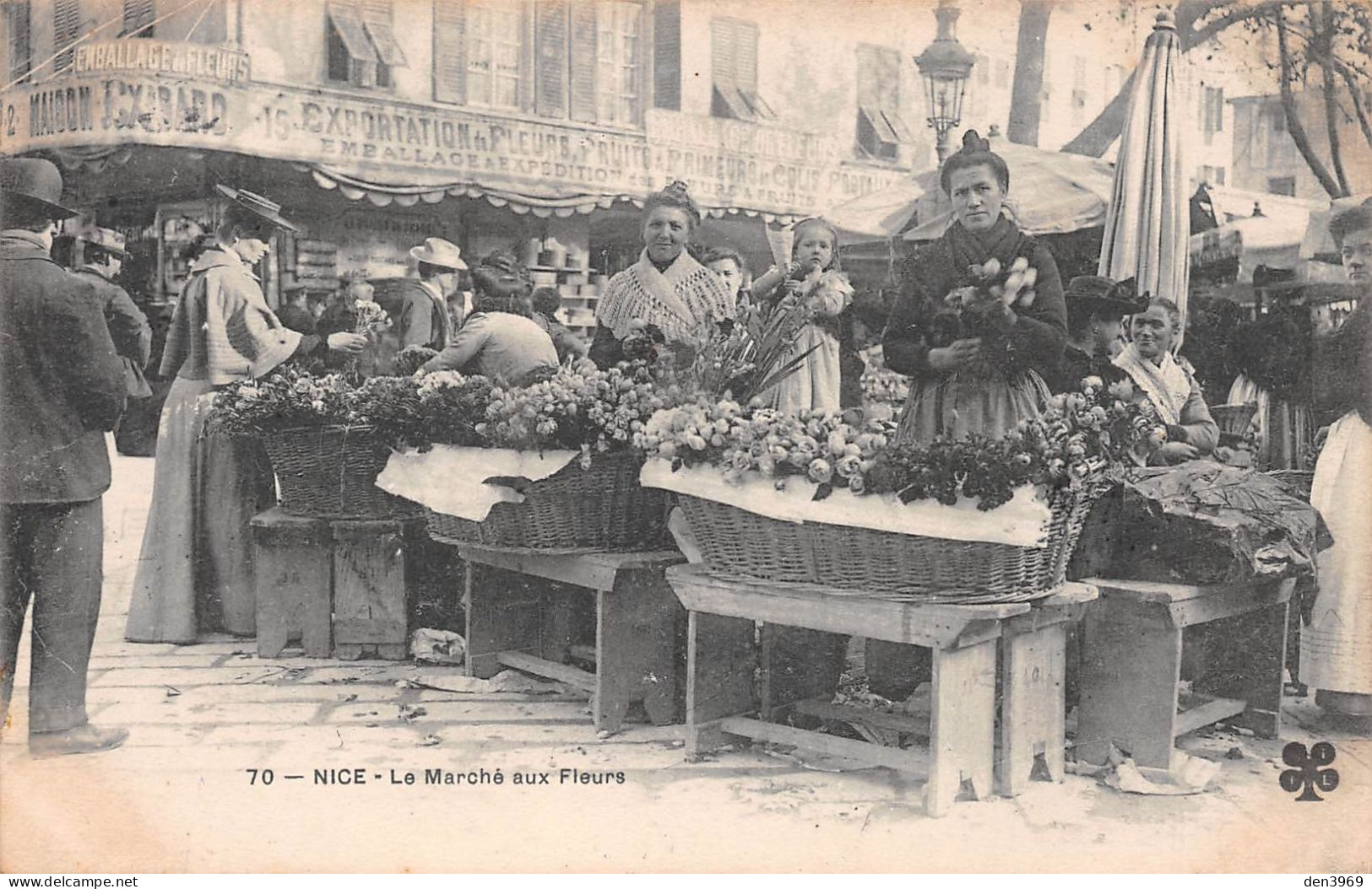 NICE (Alpes-Maritimes) - Le Marché Aux Fleurs - Voyagé 1906 (2 Scans) - Markten, Feesten