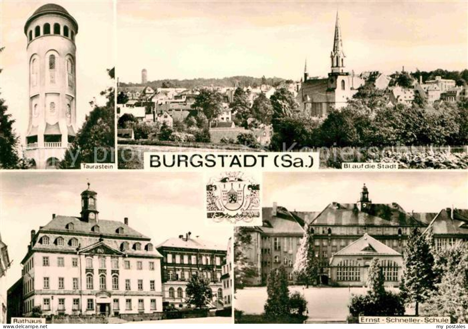 72636040 Burgstaedt Sachsen Taurastein Aussichtsturm Ortsansicht Mit Kirche Erns - Zu Identifizieren