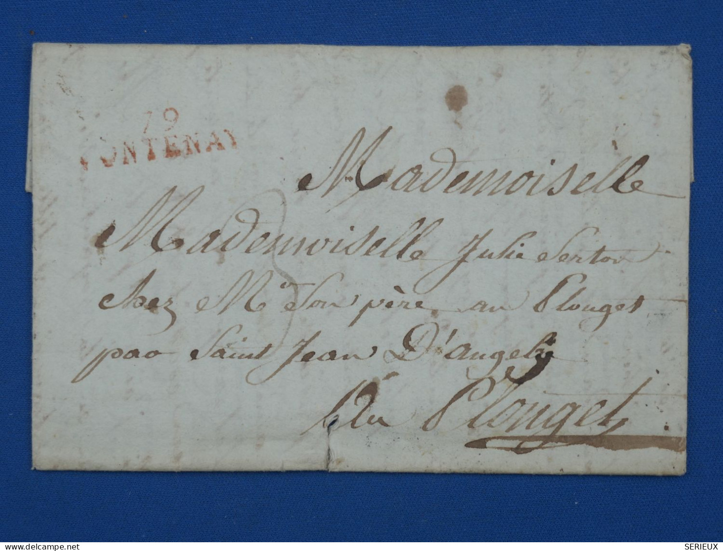 DP2 FRANCE  LETTRE  ENV.  1830 PETIT BUREAU FONTENAY  ++AFF. INTERESSANT++ - 1801-1848: Precursors XIX