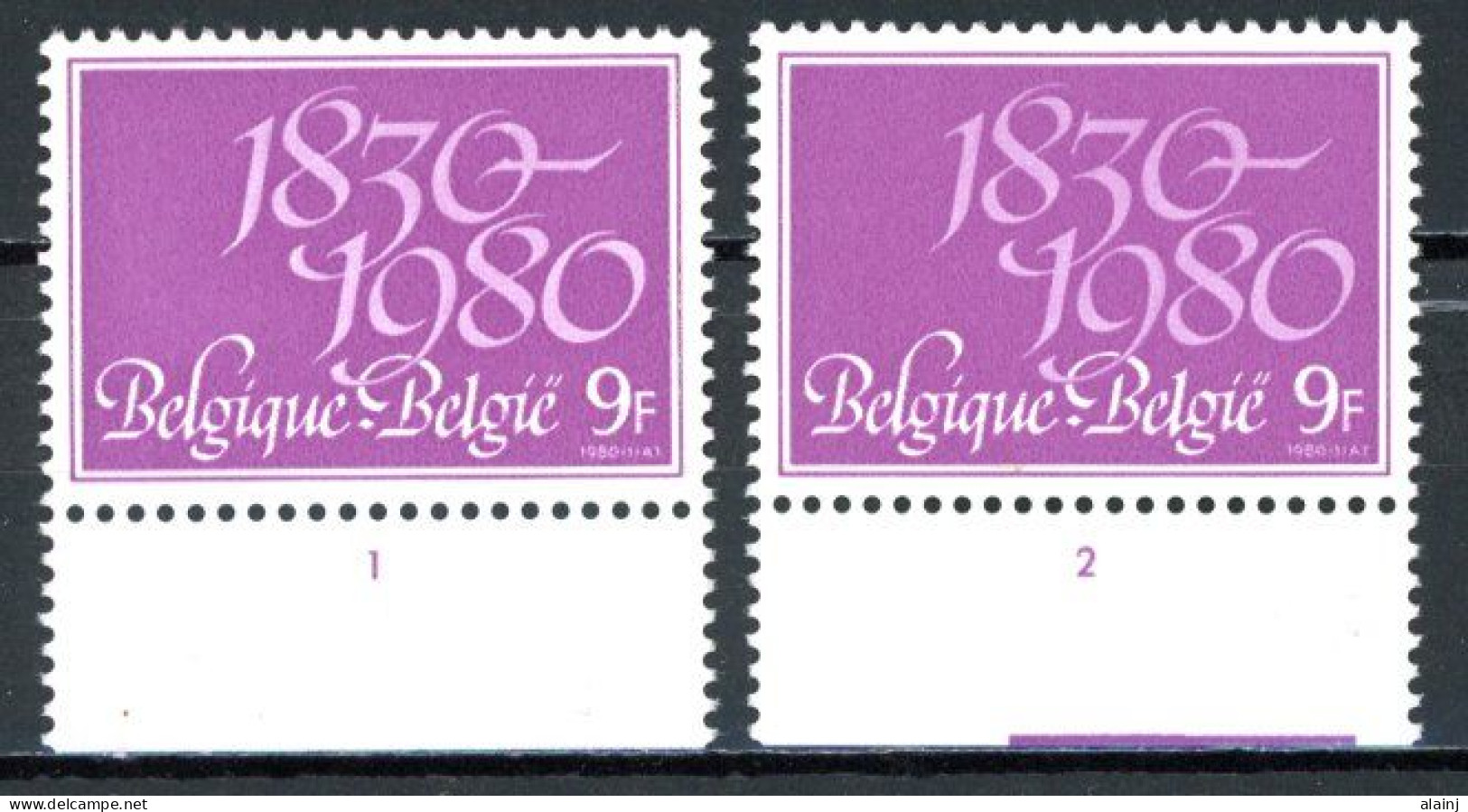 BE  1961  XX   ----    Anniversaire Indépendance De La Belgique   --   N° De Planche 1 Et 2 - 1971-1980