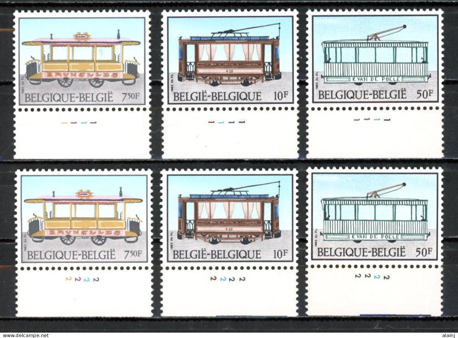 BE  2079 - 2081  XX   ---- Histoire Du Tram Et Du Trolley   --  N° De Planche 1 Et 2 - 1981-1990