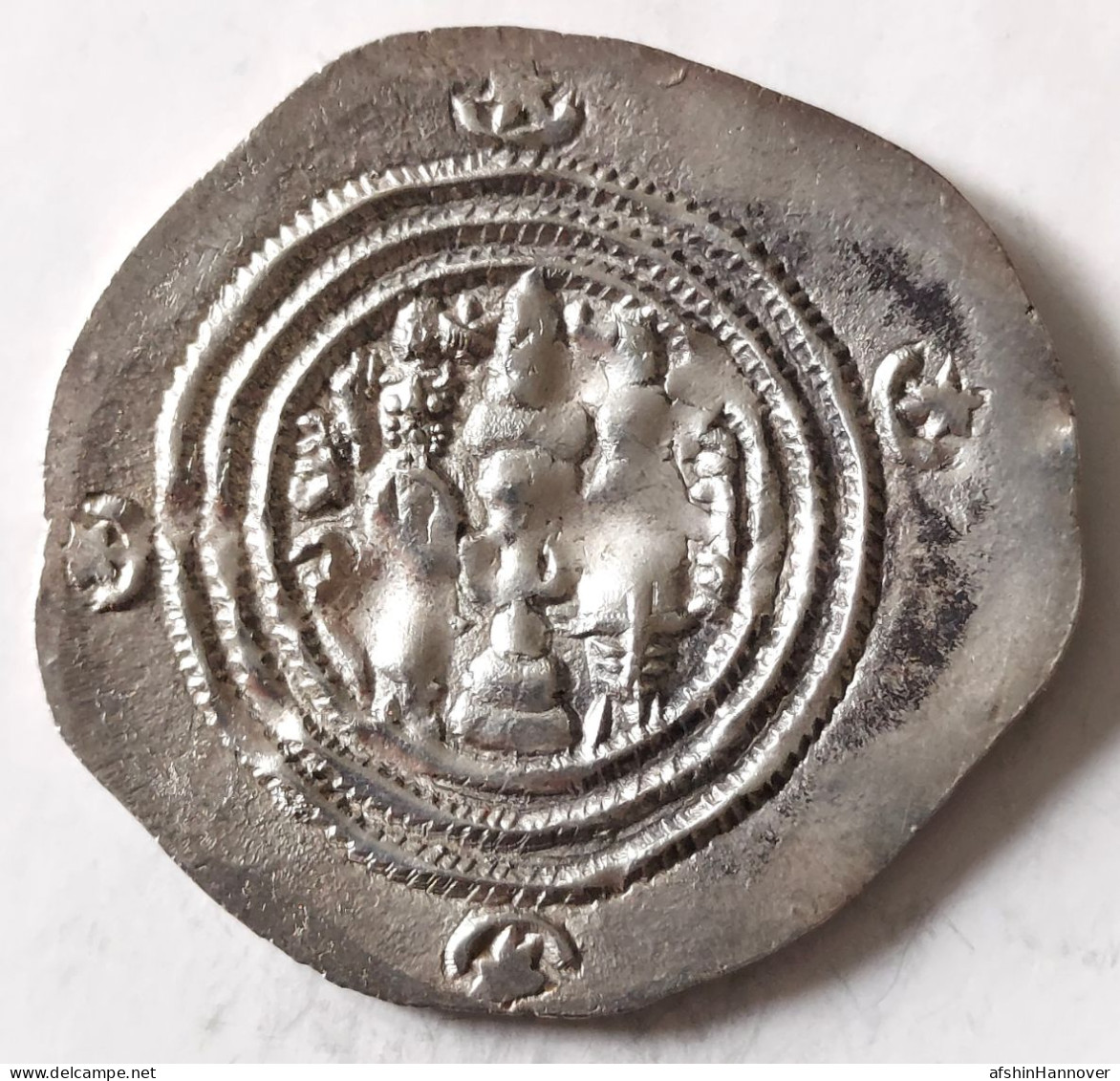 SASANIAN KINGS. Khosrau II. 591-628 AD. AR Silver  Drachm  Year 11 Mint BST - Orientales