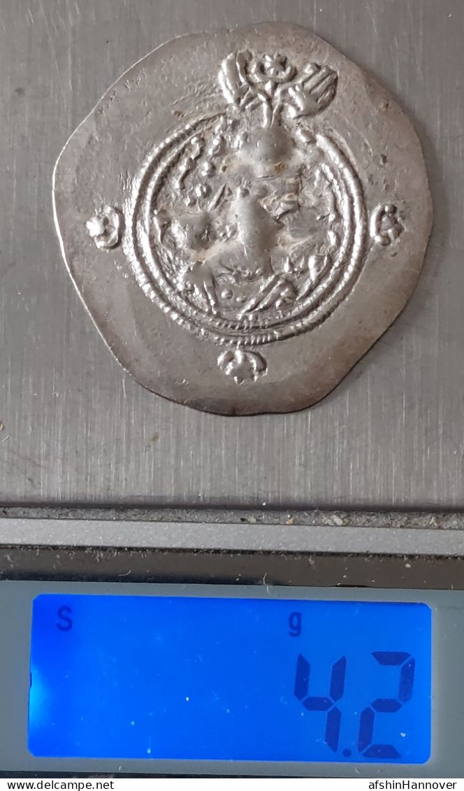 SASANIAN KINGS. Khosrau II. 591-628 AD. AR Silver  Drachm  Year 11 Mint BST - Oriental