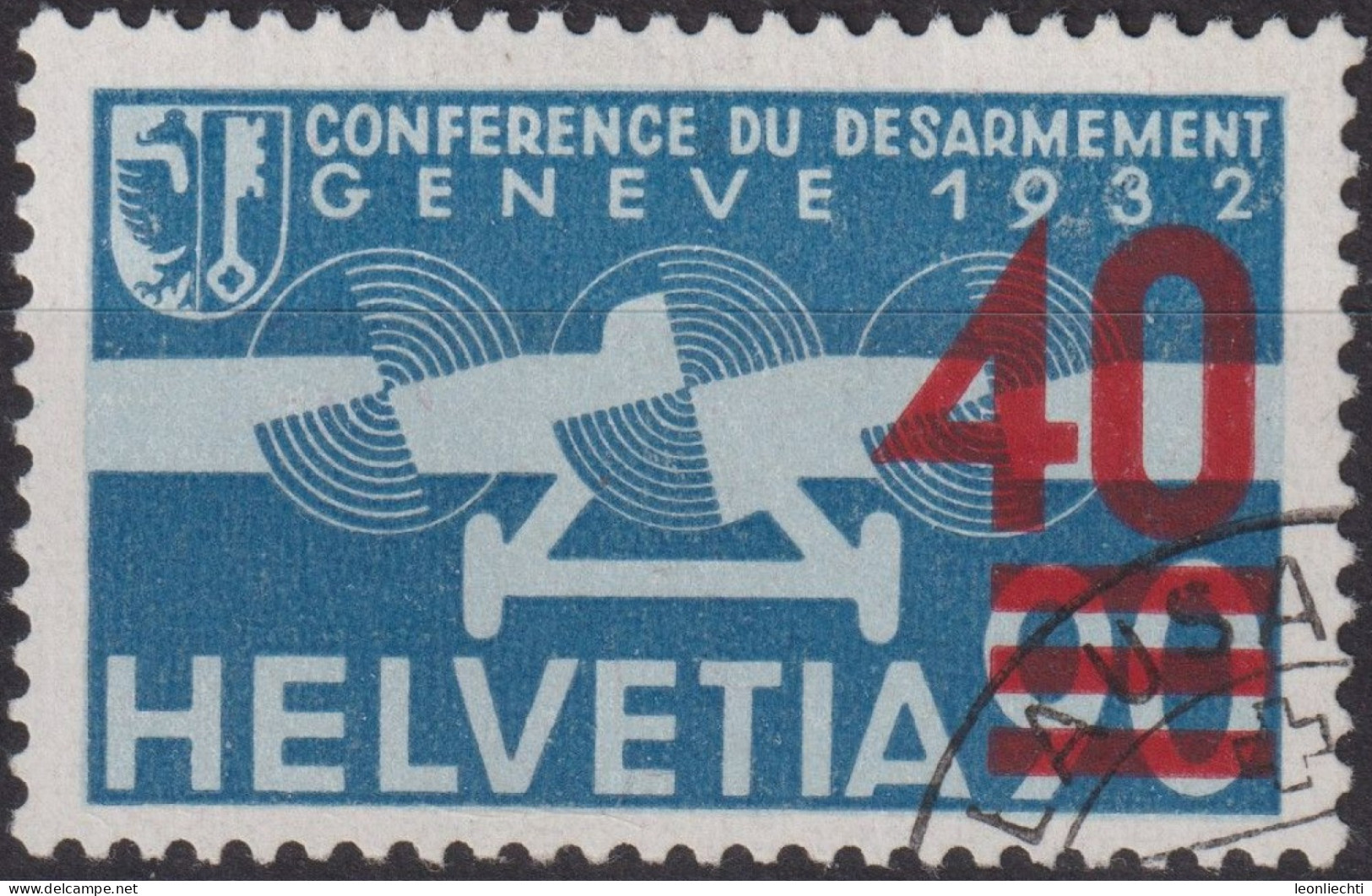 1936 Flugpost Schweiz ⵙ Zum:CH F24, Mi:CH 293c,Yt:CH PA24, Stilisiertes Flugzeug - Used Stamps