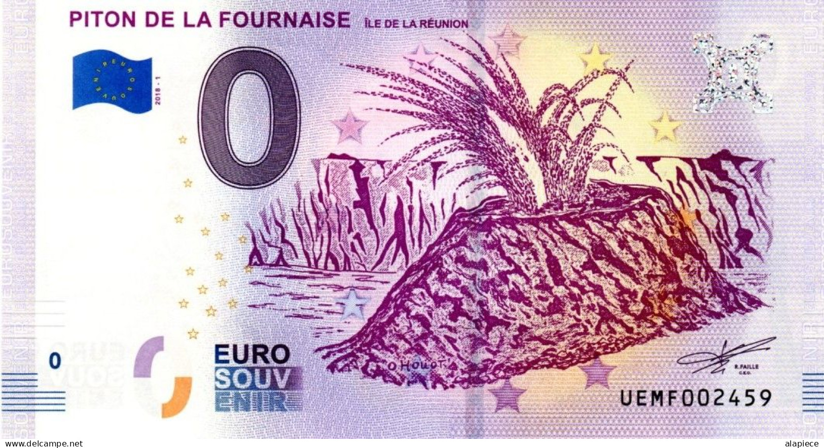 Billet Touristique - 0 Euro - France - Piton De La Fournaise (Île De La Réunion) (2018-1) - Private Proofs / Unofficial