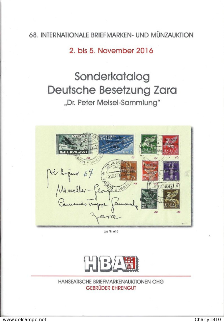 Sonderkatalog Deutsche Besetzung Zara - Catalogues For Auction Houses