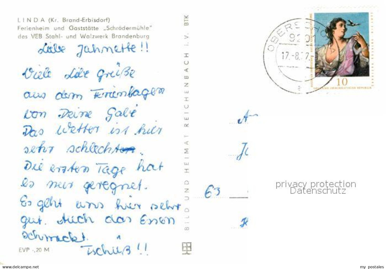 72635963 Linda Brand-Erbisdorf Ferienheim Gaststaette Schroedermuehle VEB Stahl  - Brand-Erbisdorf