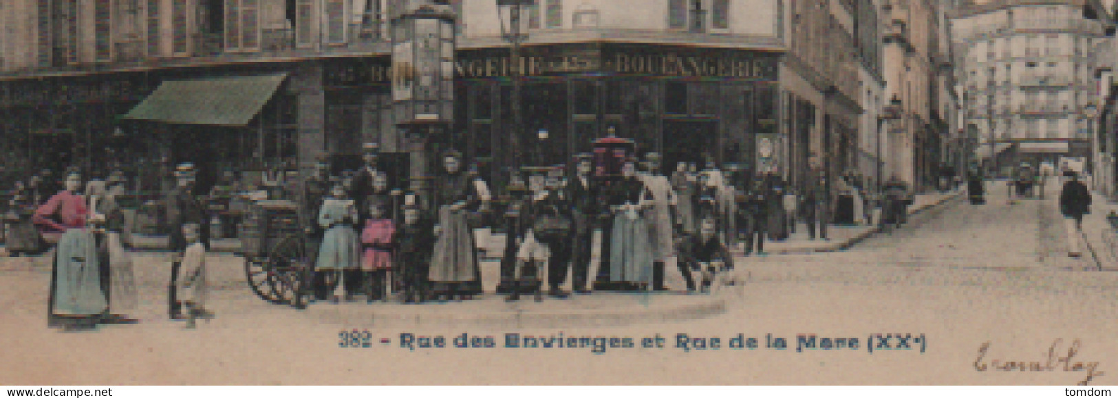 Paris (XXe) -Rue Des Envierges Et Rue De La Mare,boulangerie D'angle(C.P.n°382 Colorisée,voyagée 1912) - District 20