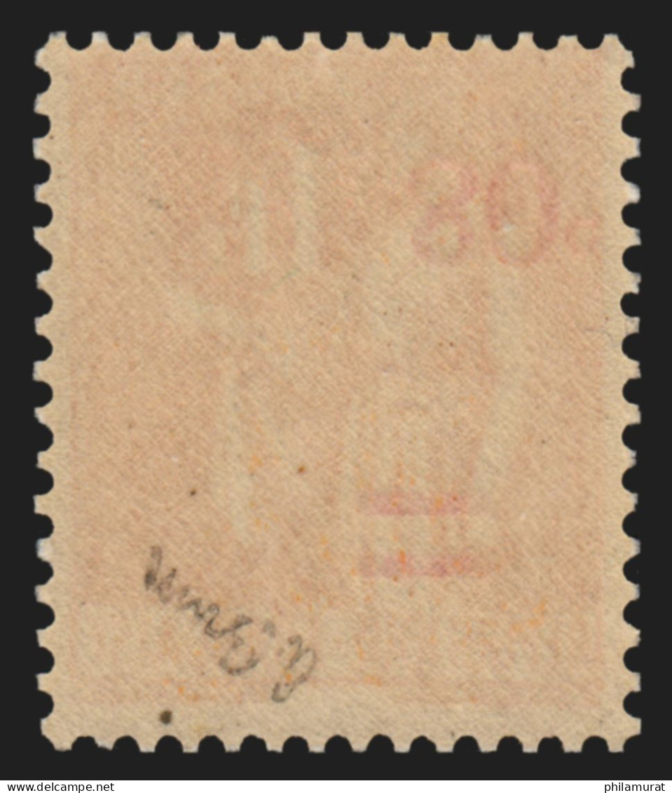 N°359b, Surcharge Renversée, Paix 80c/1fr Orange, Neuf ** SUPERBE - Certificat - Neufs