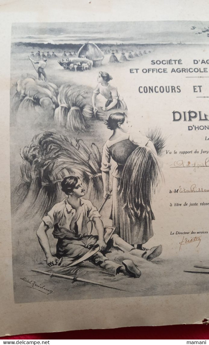 Diplôme D'honneur D'agricole Sauze Vaussais - Diploma & School Reports