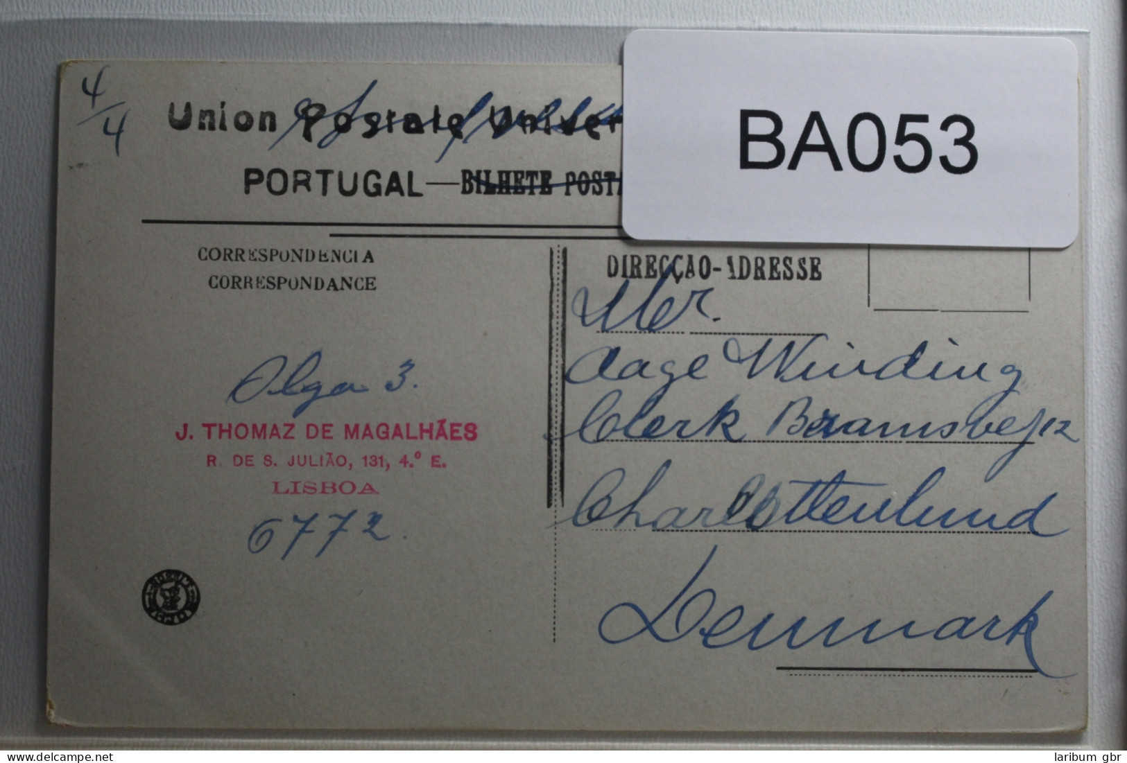 Portgual Auf Postkarte Als Einzelfrankatur Gelaufen #BA053 - Other & Unclassified