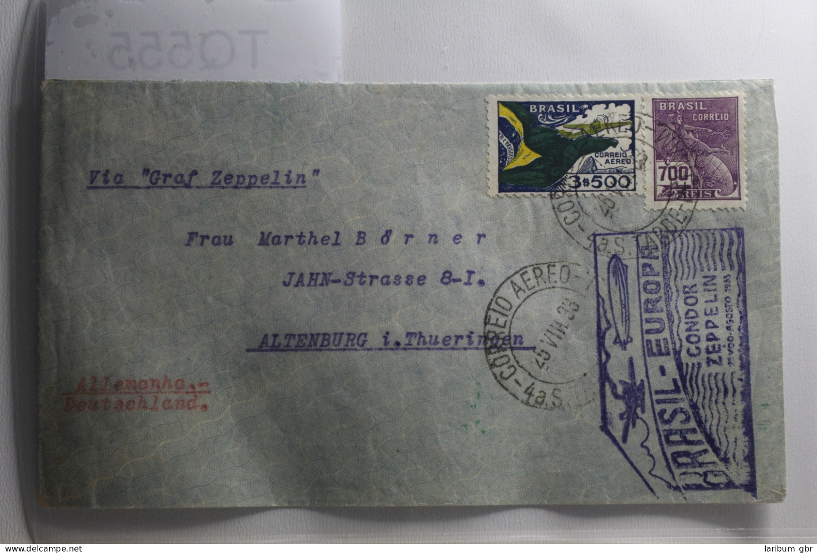 Brasilien Auf Brief Als Mischfrankatur Via Graf Zeppelin Brasil - Europa #BA250 - Andere & Zonder Classificatie