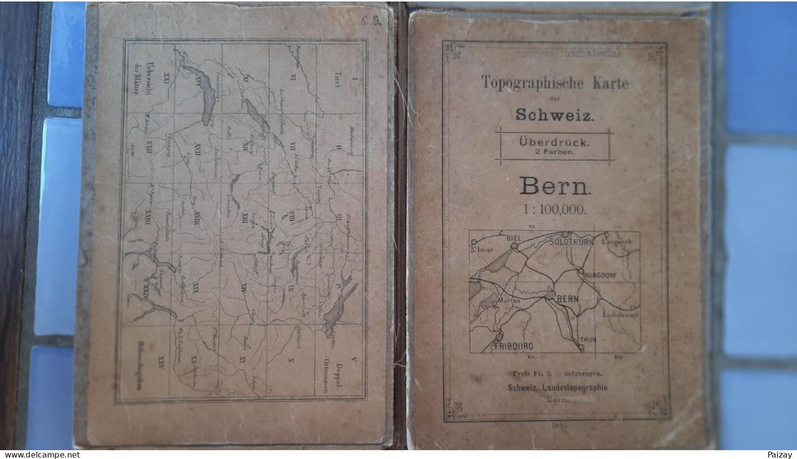 Carte Géographique Topographique De Bern Schweiz Suisse De 1910   57 Cm X 80 Cm - Autres & Non Classés