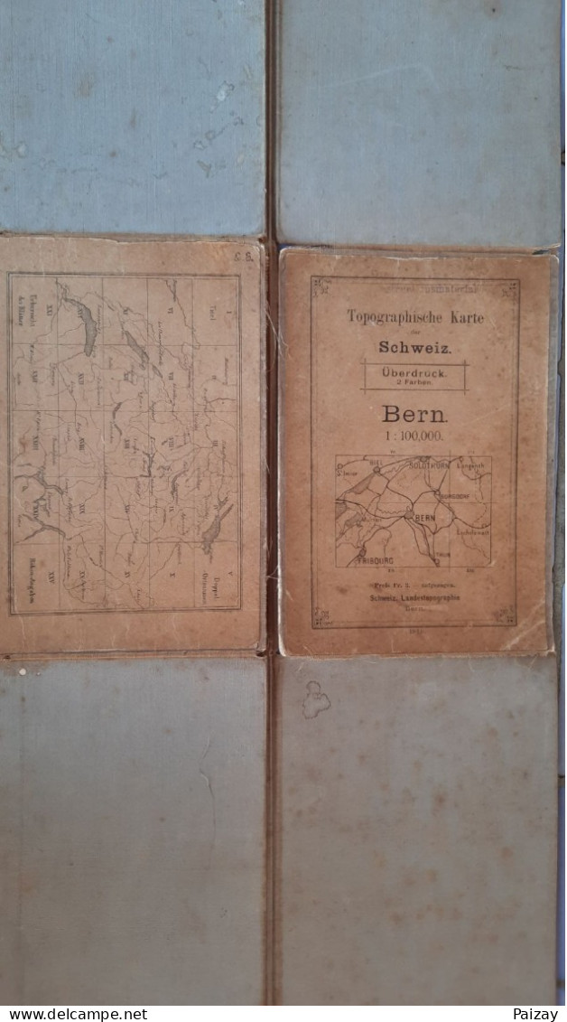 Carte Géographique Topographique De Bern Schweiz Suisse De 1910   57 Cm X 80 Cm - Sonstige & Ohne Zuordnung