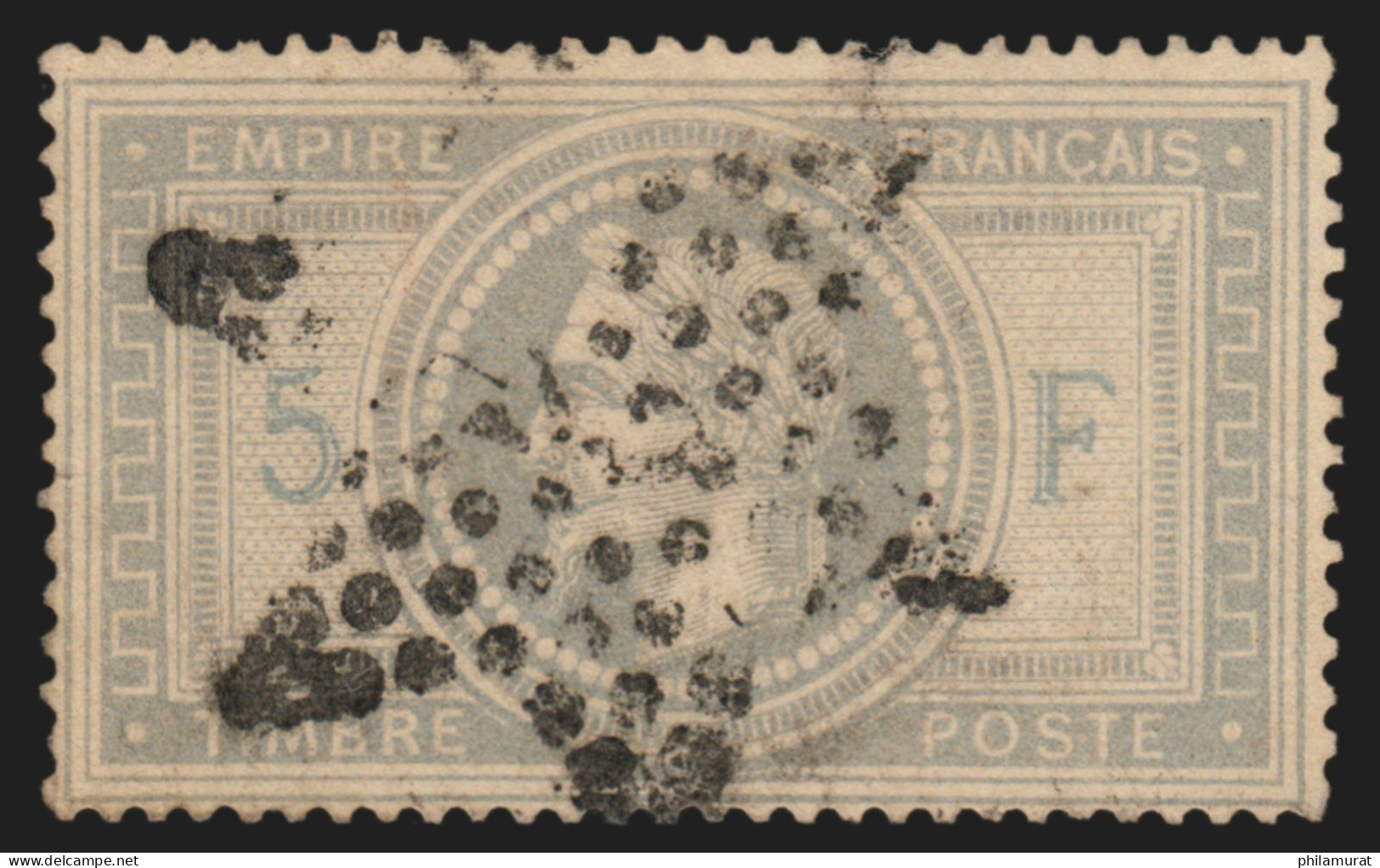 N°33, 5fr Gris-violet, Oblitéré étoile De Paris, Signé CALVES - TB - 1863-1870 Napoléon III Lauré